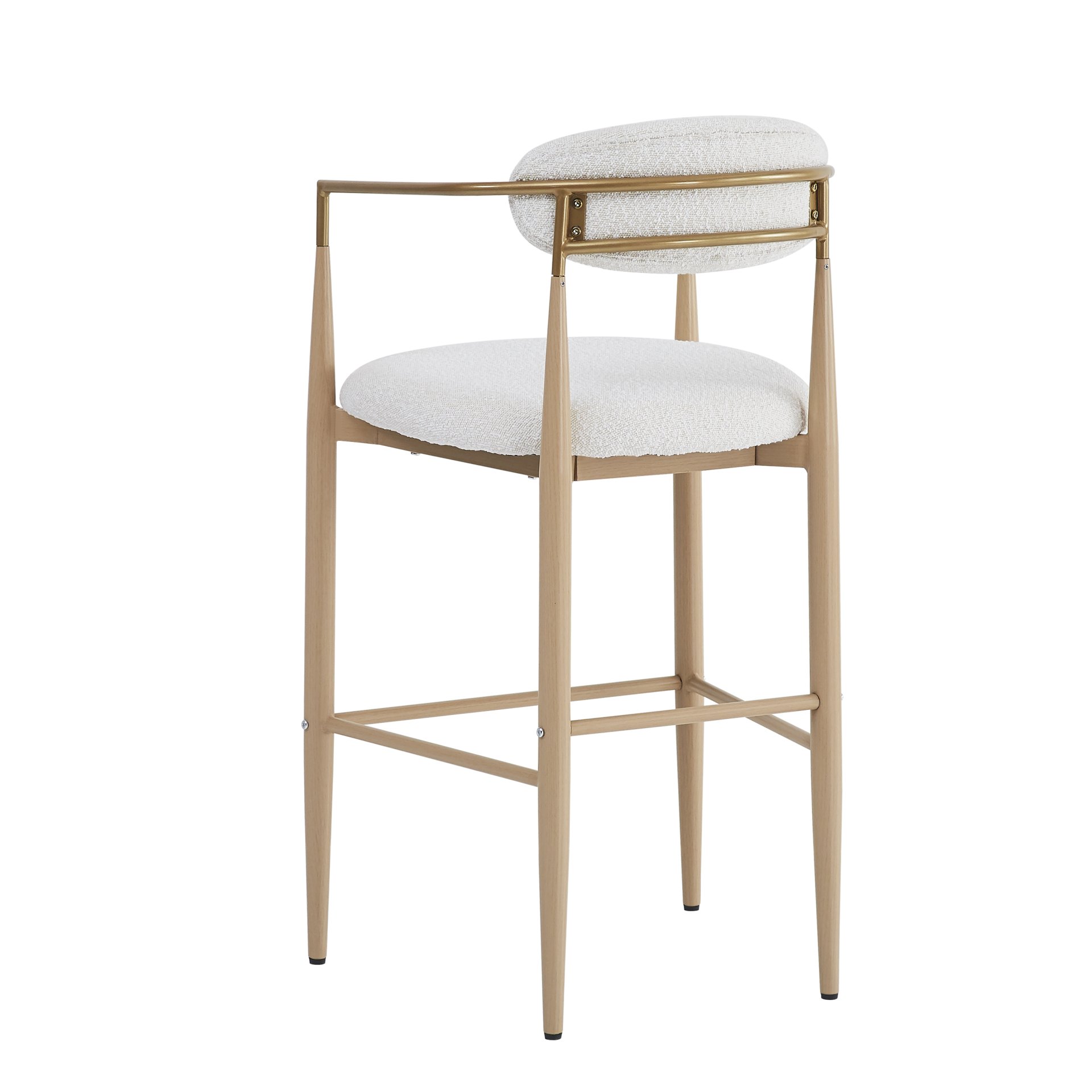 Upholstered Barstools & Back For Kitchen Island (Set of 2) - Beige - Image 9