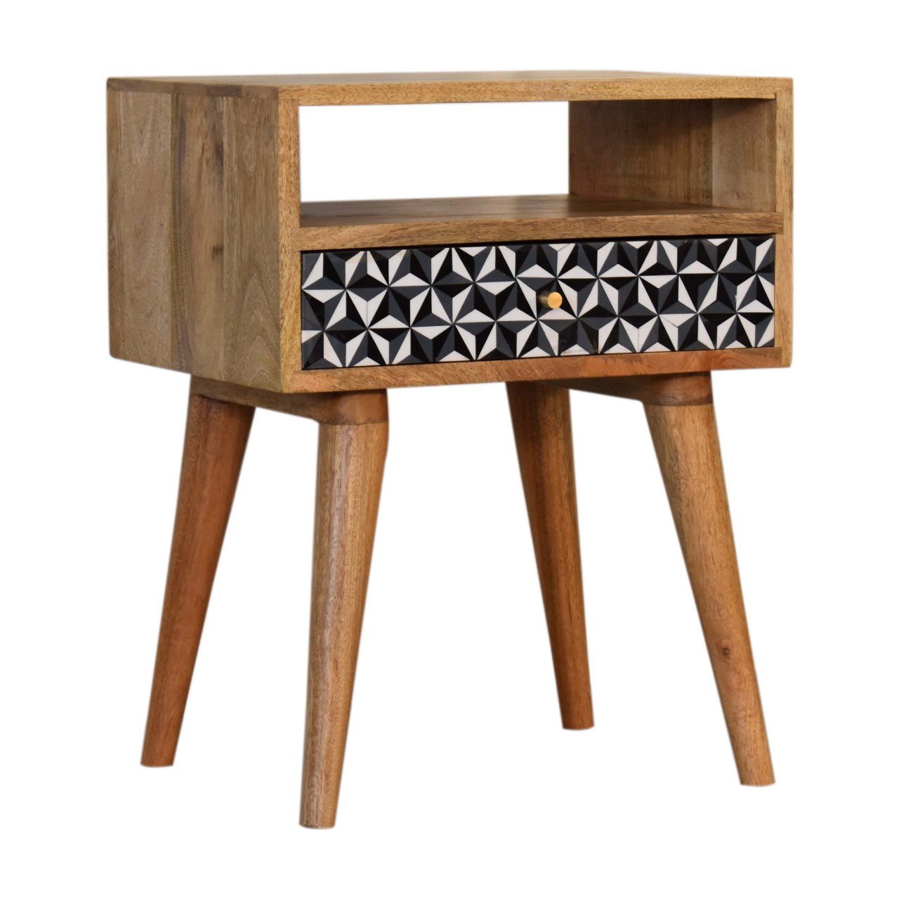 Mosaic Nightstand, 1 Drawer - Oak - Image 2