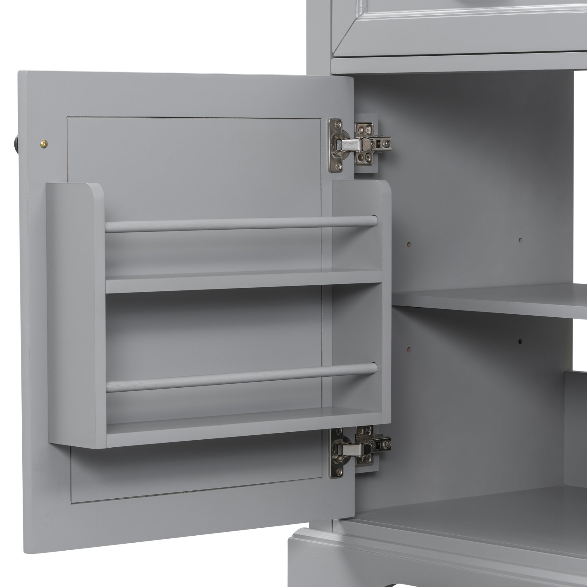 36" Bathroom Vanity With Sink, 2 Tip Out Drawers, Soft Close Hinges - Light Gray - Image 16