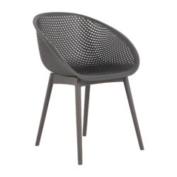 2 Piece Durable Single Chair With Mesh Hollow Out Design - Warm Gray