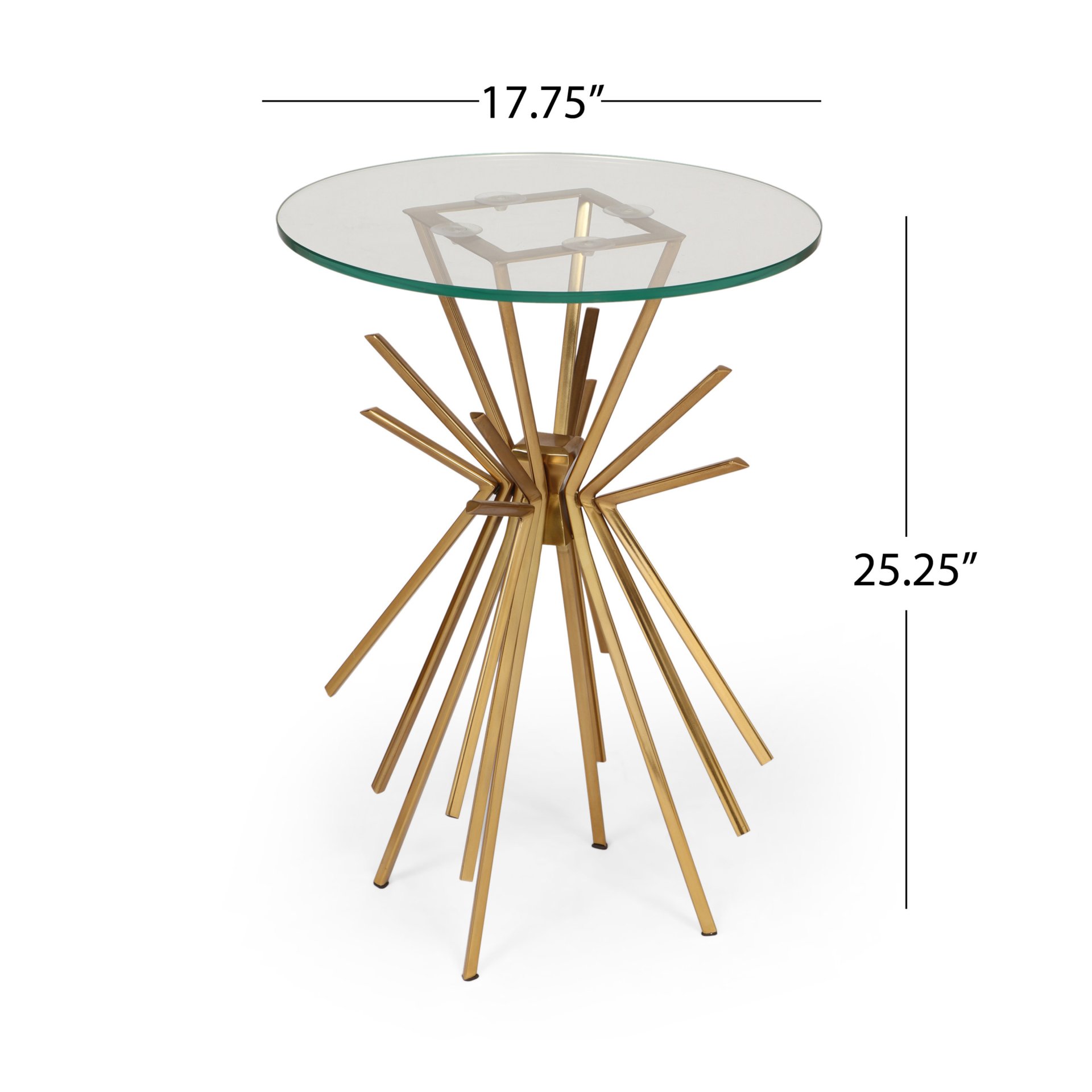 Table With Sunburst Design - Gold - Image 3