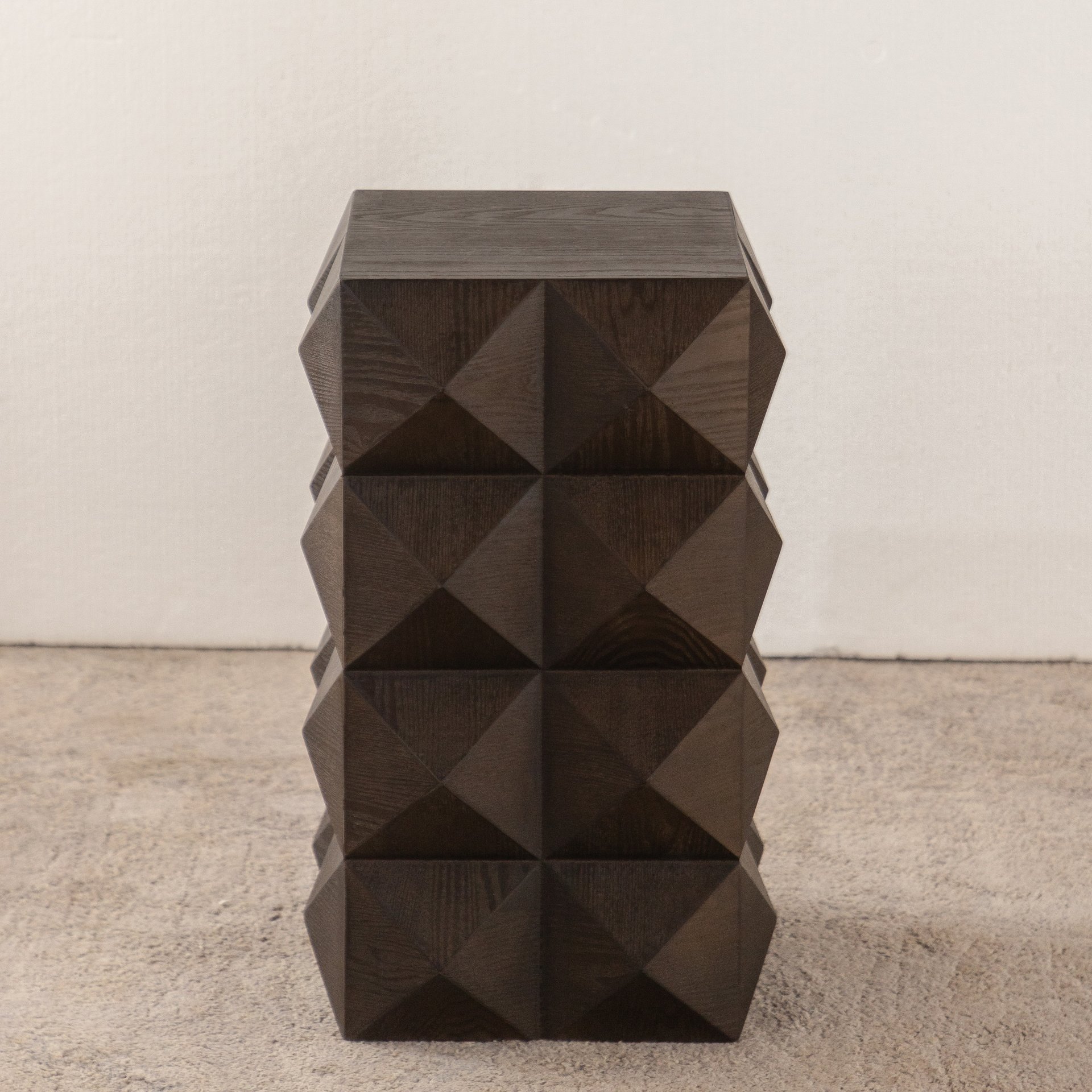 Side Table With 3D Embossed Pattern Design - Brown - Image 15