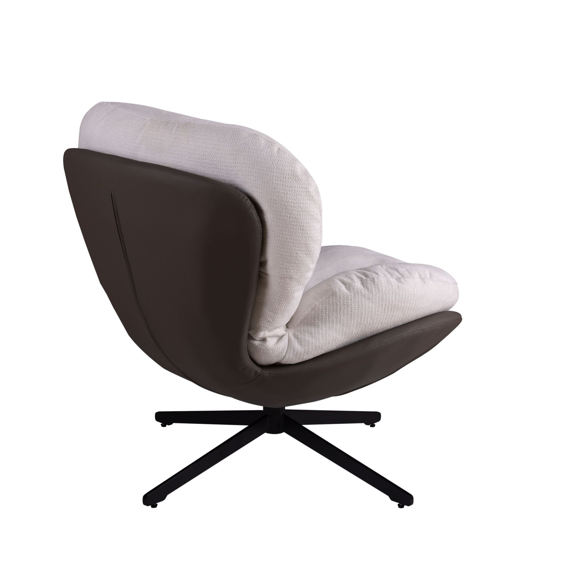 360° Swivel Office Chair, Modern Chenille Chair With And Metal Base Frame, No Wheels, Accent Chair - White - Image 12