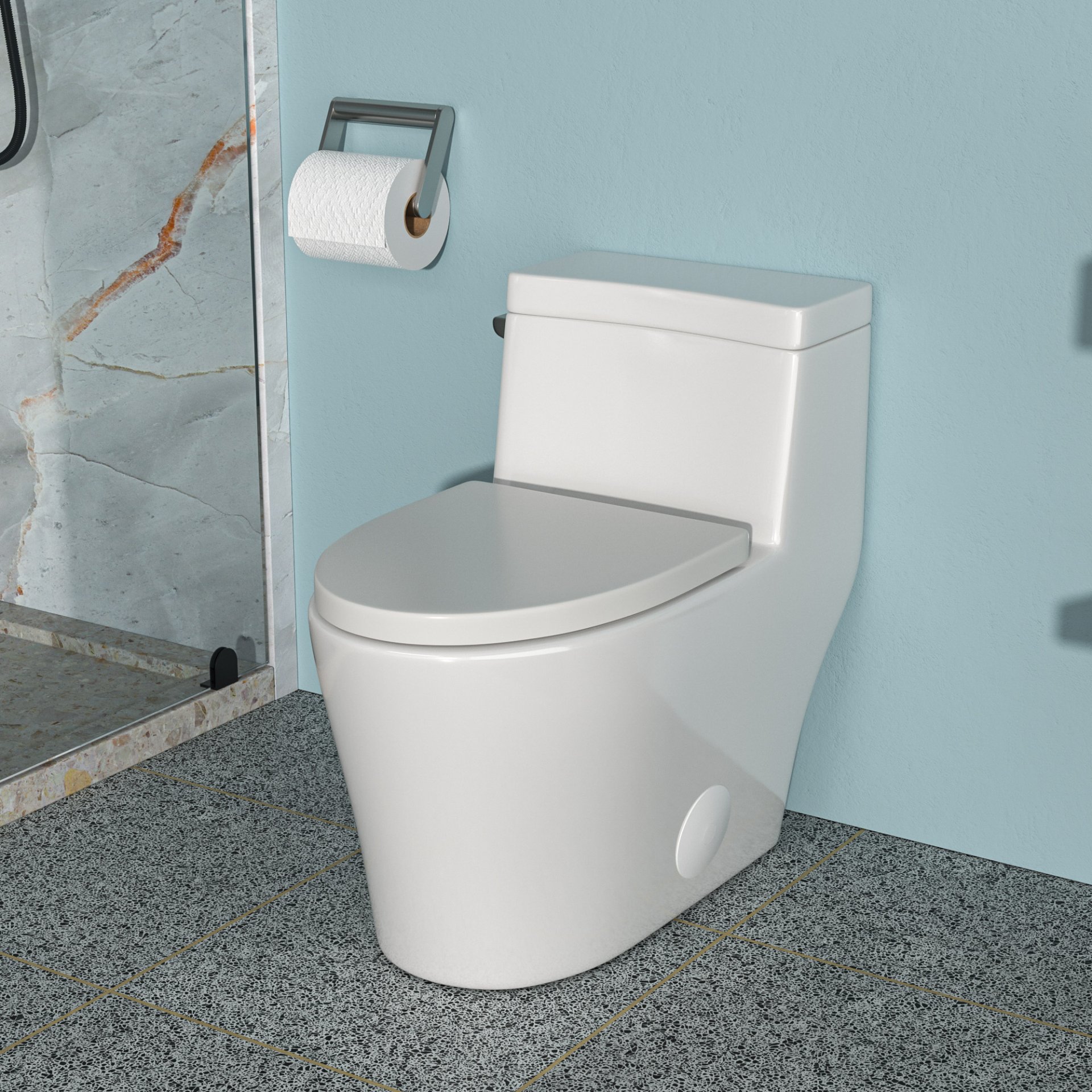 1 Piece Toilet With Soft Closing Seat - White - Image 6