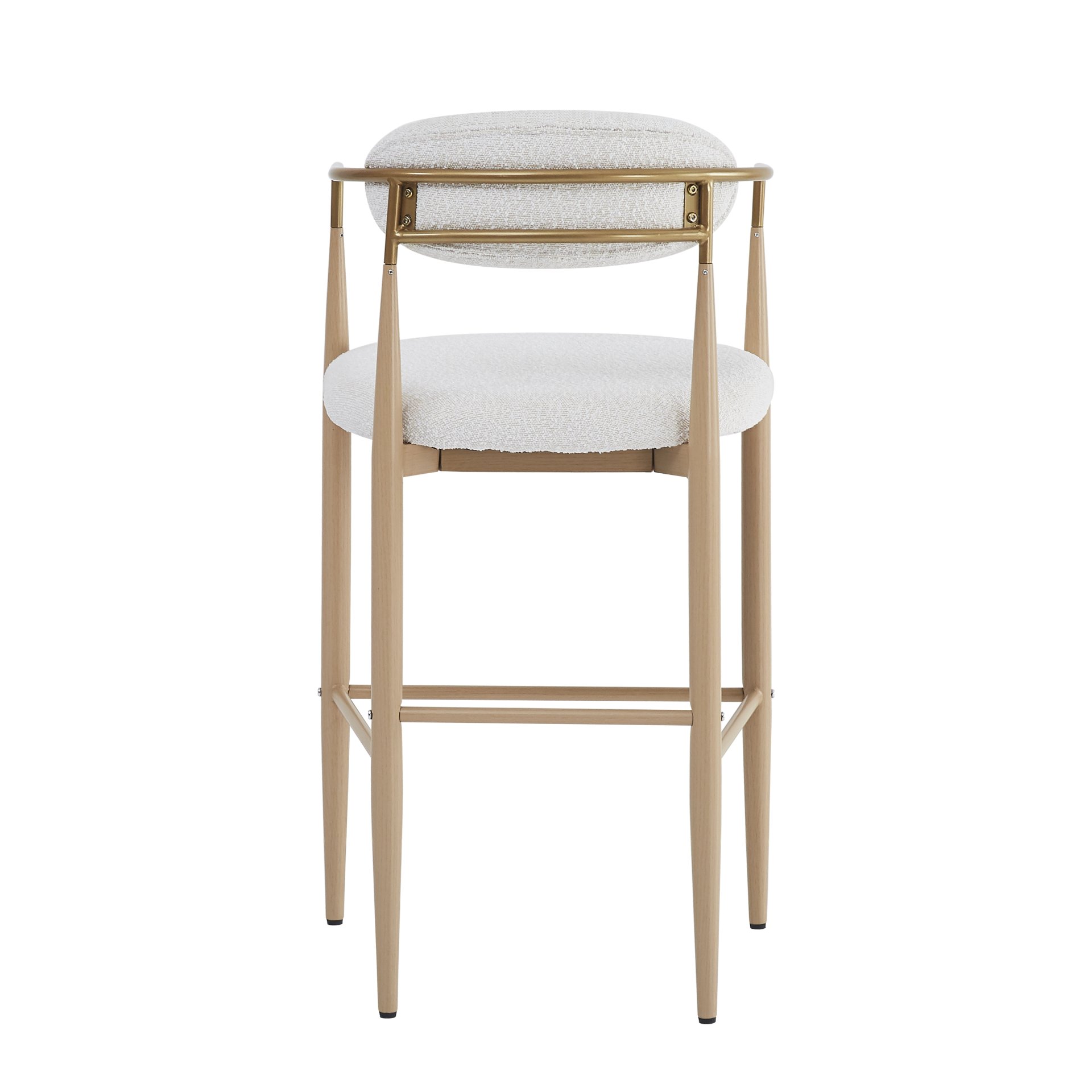 Upholstered Barstools & Back For Kitchen Island (Set of 2) - Beige - Image 10