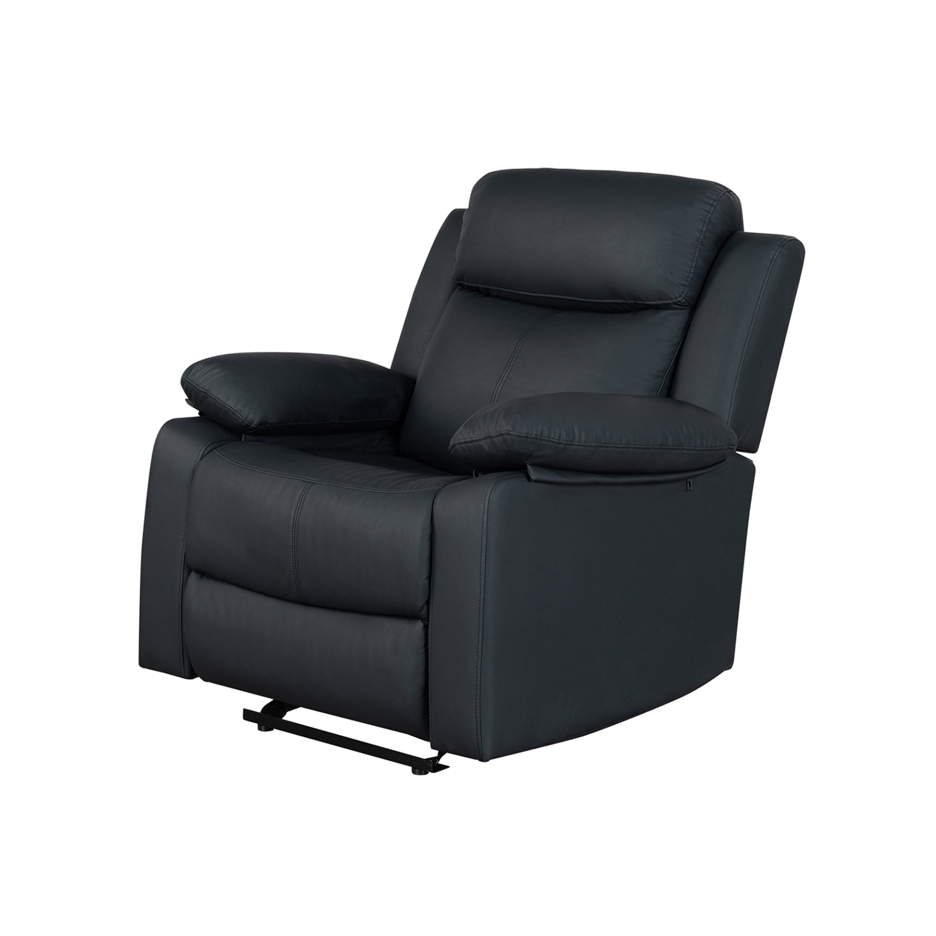 Blanche - Manual Glider Recliner With LED Lights And Pillow Top Arms - Black - Image 4