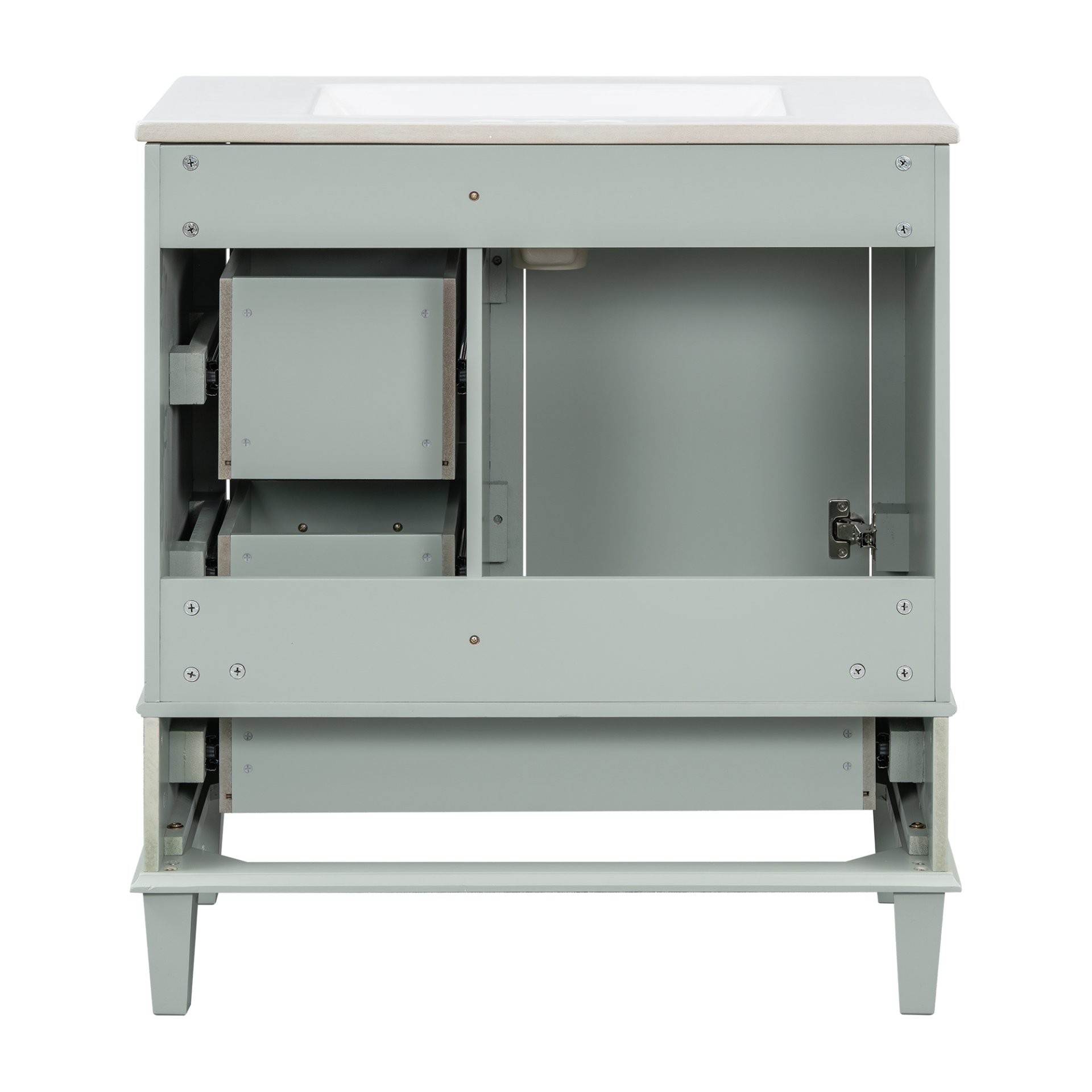 30" Bathroom Vanity Set With Sink, Featuring Soft Close Doors, And 3 Drawer Design - Sage Green - Image 15