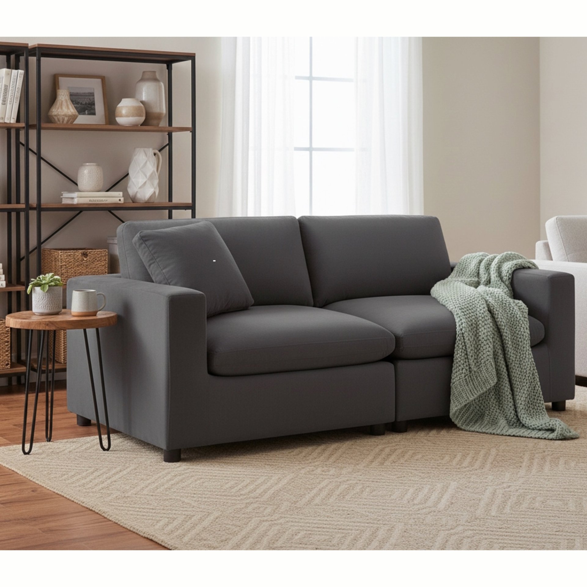 Caylie - Modular 2 Piece Sofa - Charcoal - Image 2