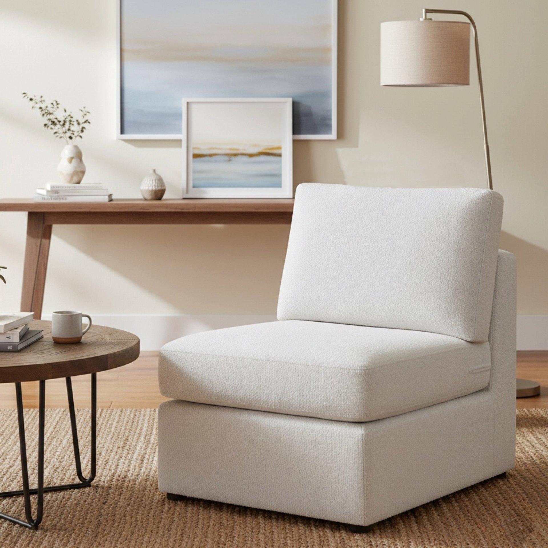 Chauncy - Armless Slipper Chair - Ivory - Image 2