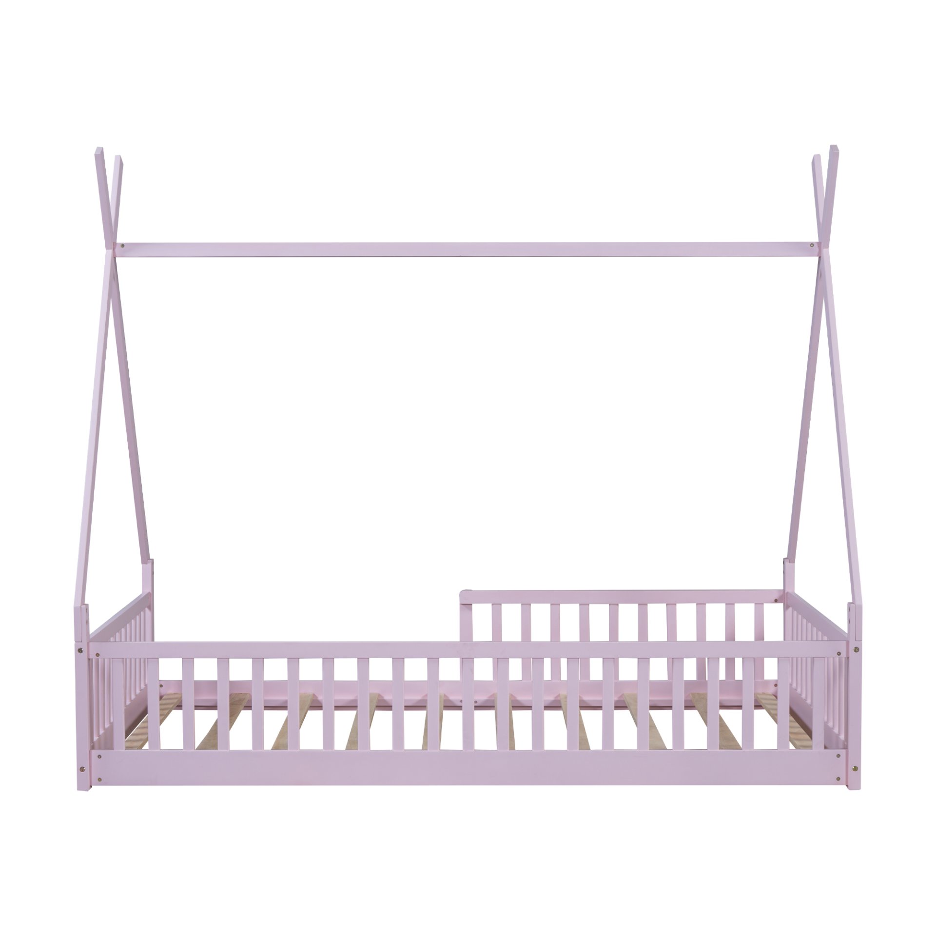 Twin Size House Bed With Fence - Pink - Image 6