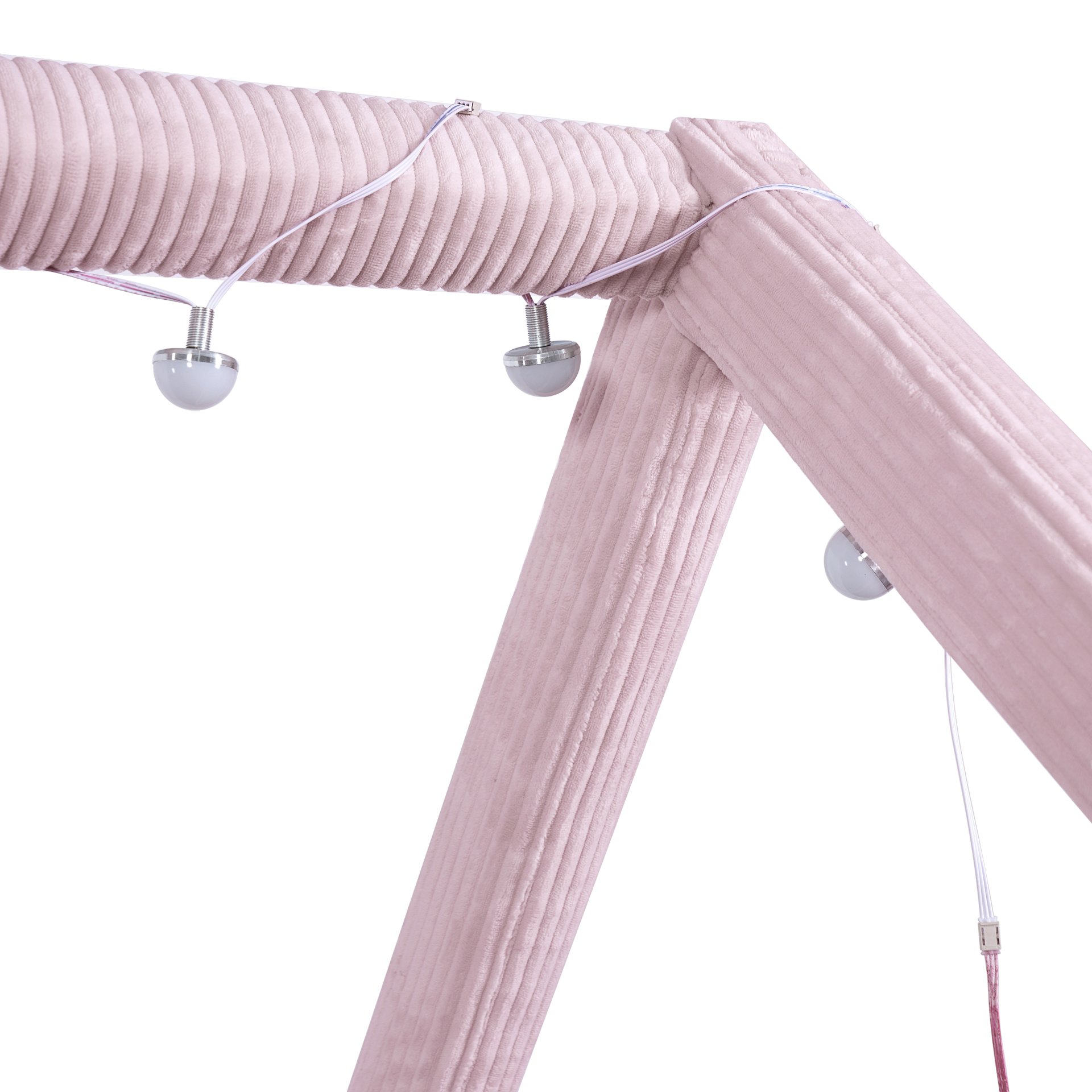 Full Size Upholstered House Style Daybed With LED Light Strips - Pink - Image 7