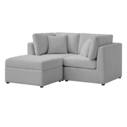 Chauncy - 3 Piece Sectional Shofa With Storage Ottoman - Gray