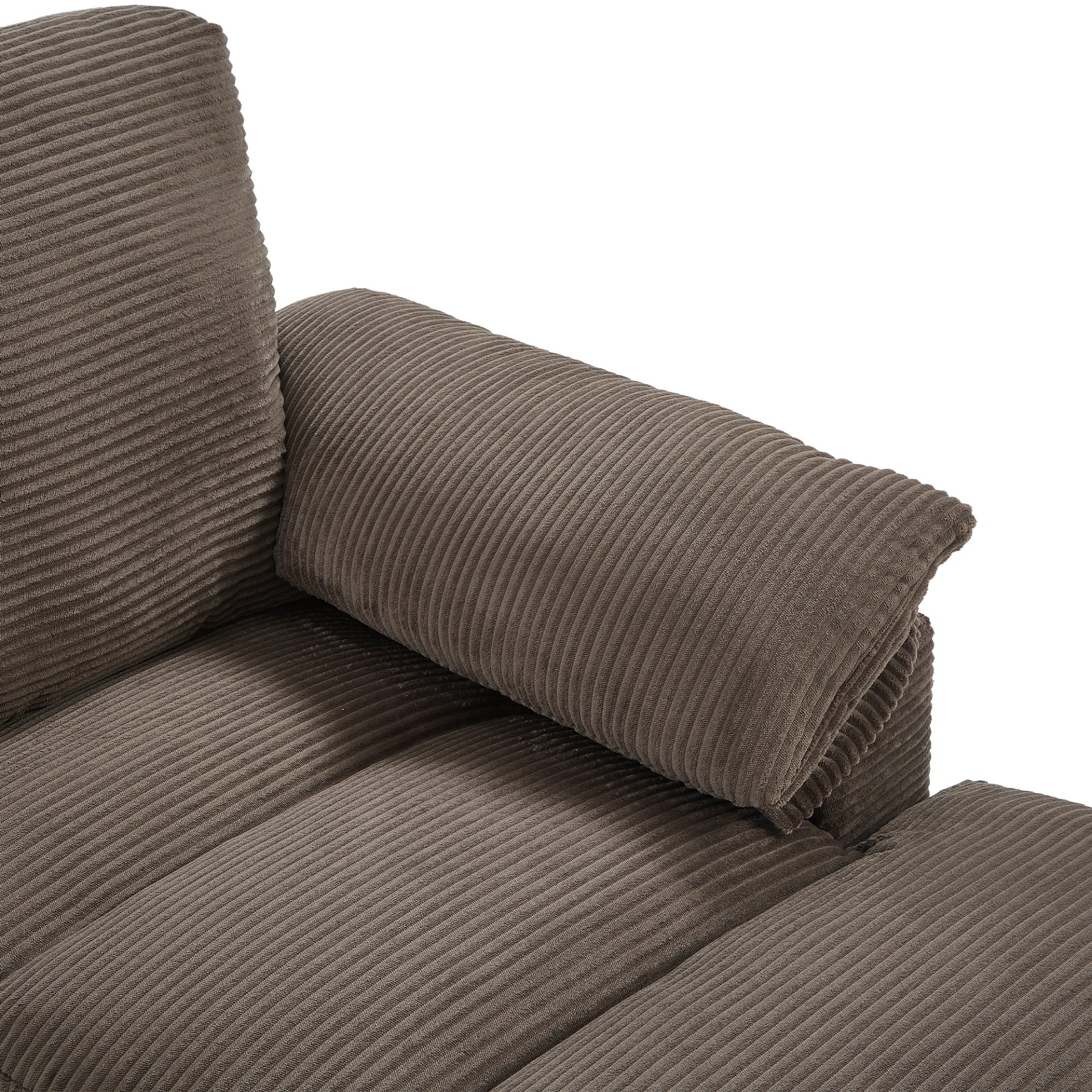 U-Shaped Sectional Sofa, Hidden Storage Ottomans, USB Ports, And Cup Holders - Brown - Image 10