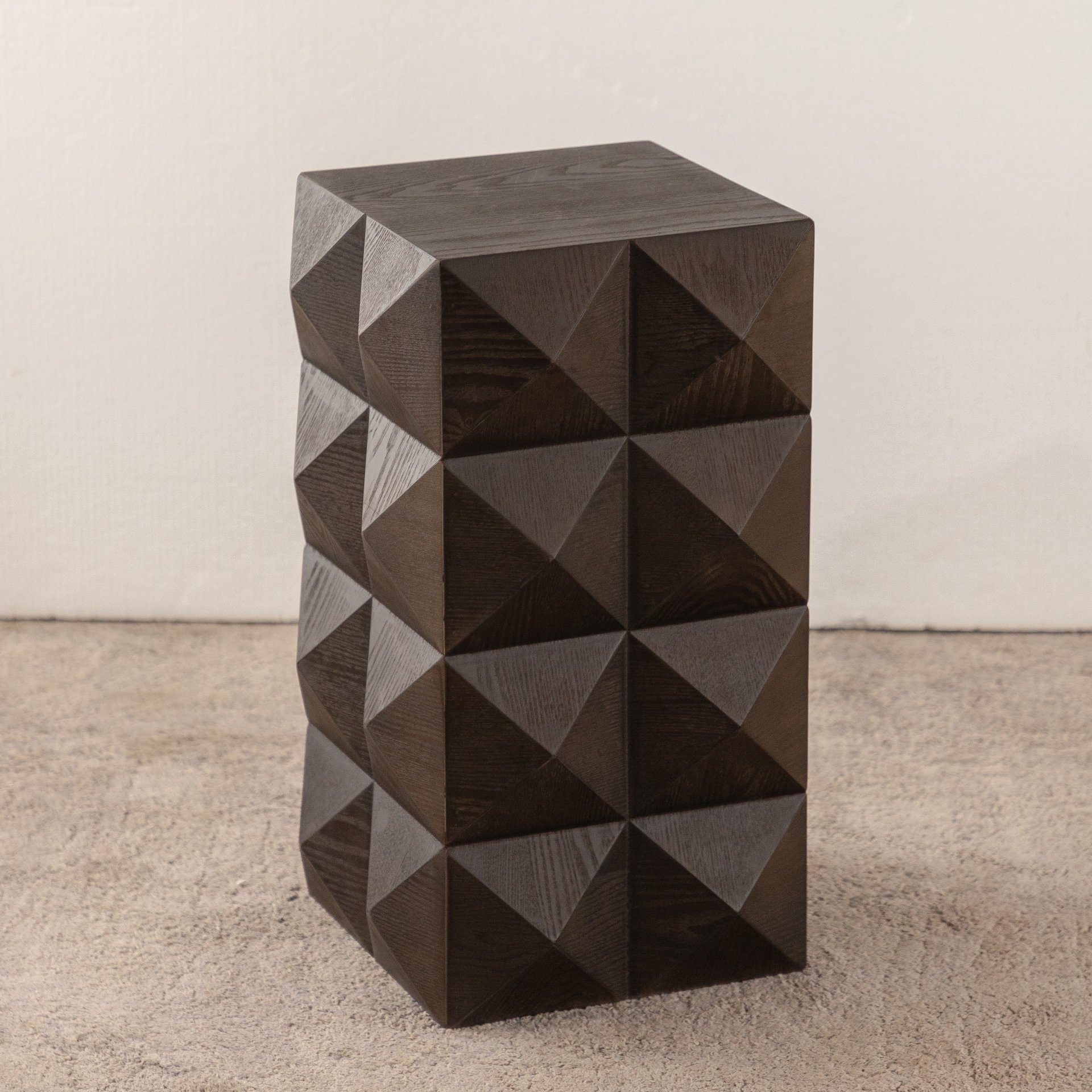 Side Table With 3D Embossed Pattern Design - Brown - Image 17