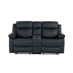 Blanche - Console Reclining Loveseat With LED Lights - Black