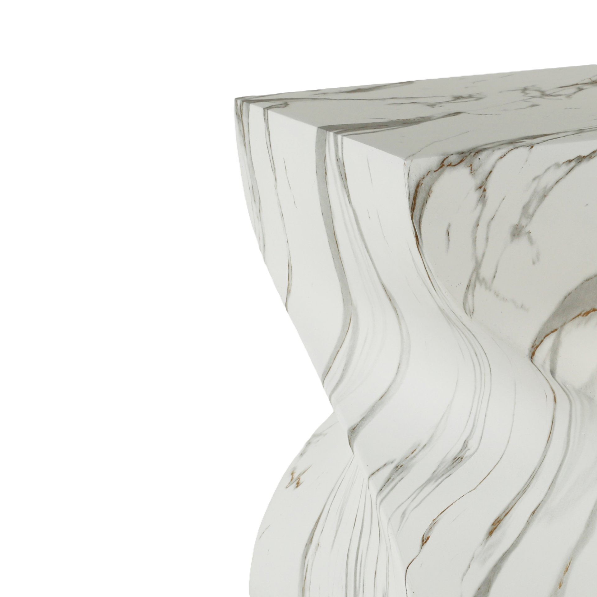 Outdoor End Table, Round Side Table For Patio And Garden - Marble - Image 6