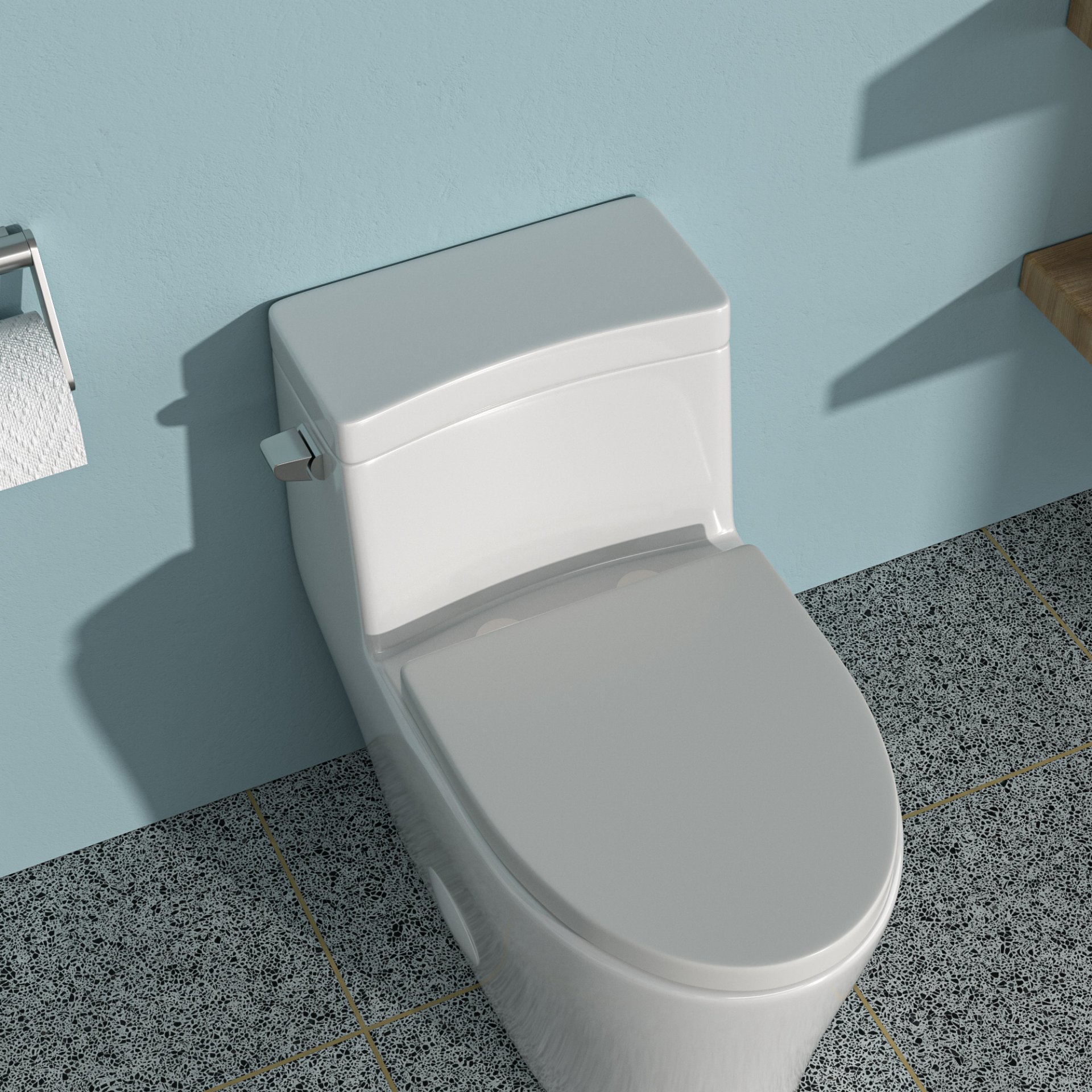 1 Piece Toilet With Soft Closing Seat - White - Image 5