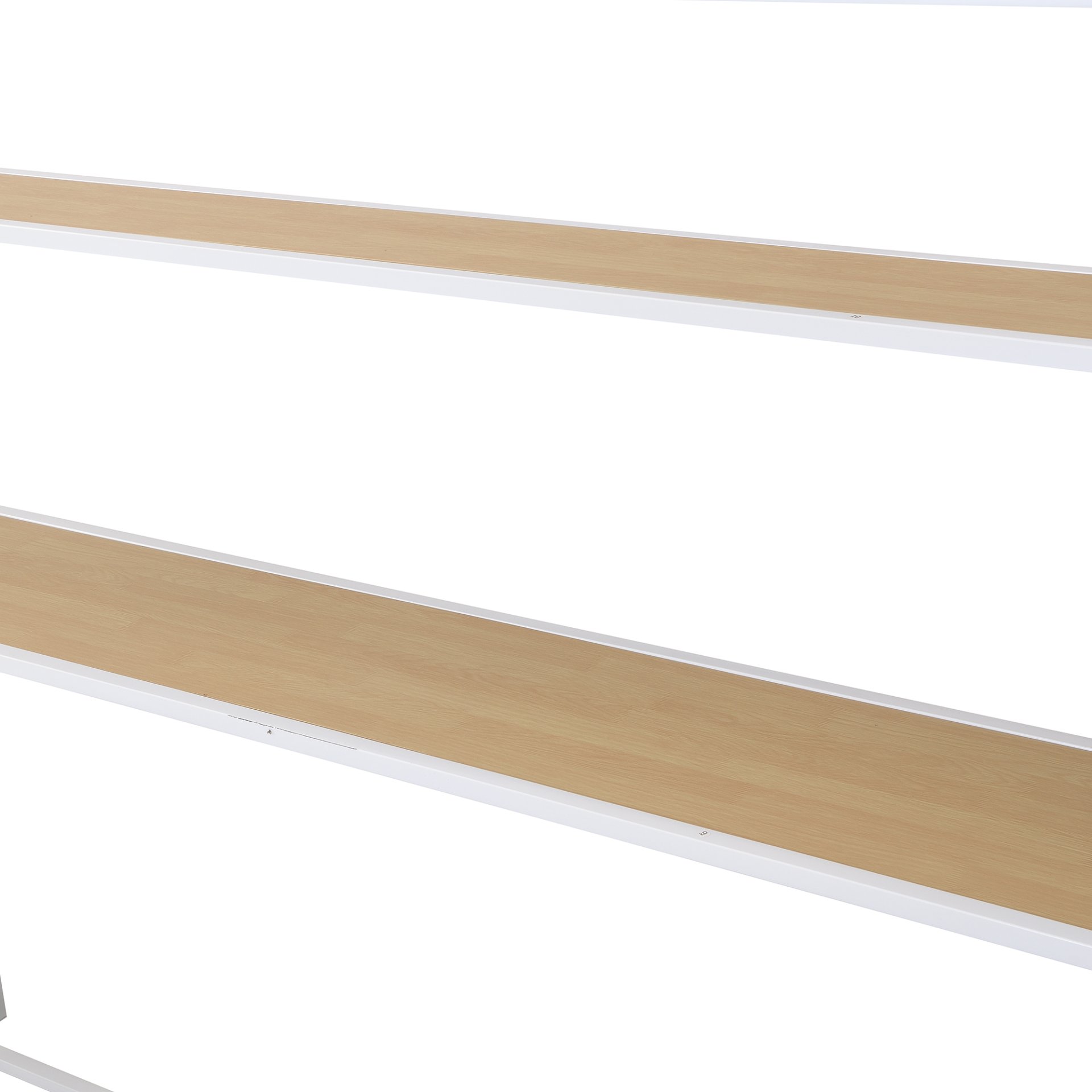 Twin Size Loft Bed With Built In Desk, Staircase Storage & 4 Tier Shelves - White - Image 8