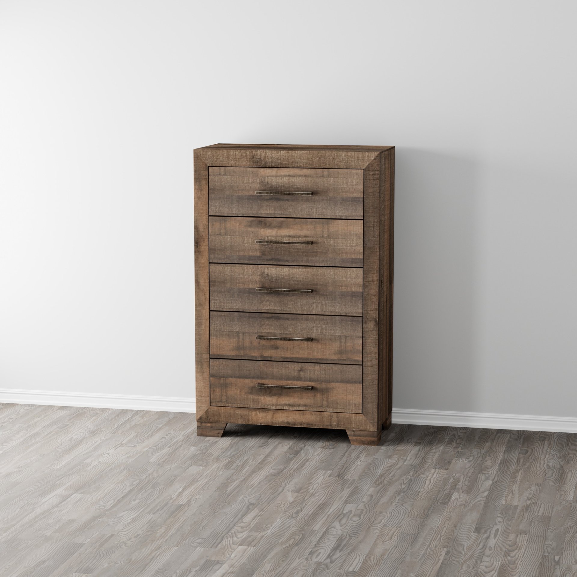 5 Drawer Chest With Casual Style - Brown - Image 2