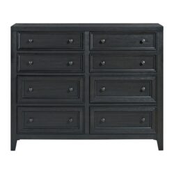 8 Drawer Dresser With Classic Framed Fronts And Smooth Glides - Black