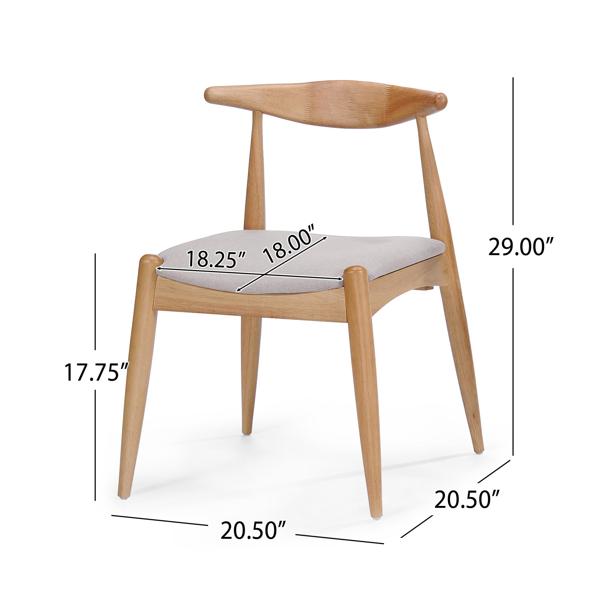 5 Piece Dining Set, Table And 4 Upholstered Chairs - Beige / White / Oak - Image 8