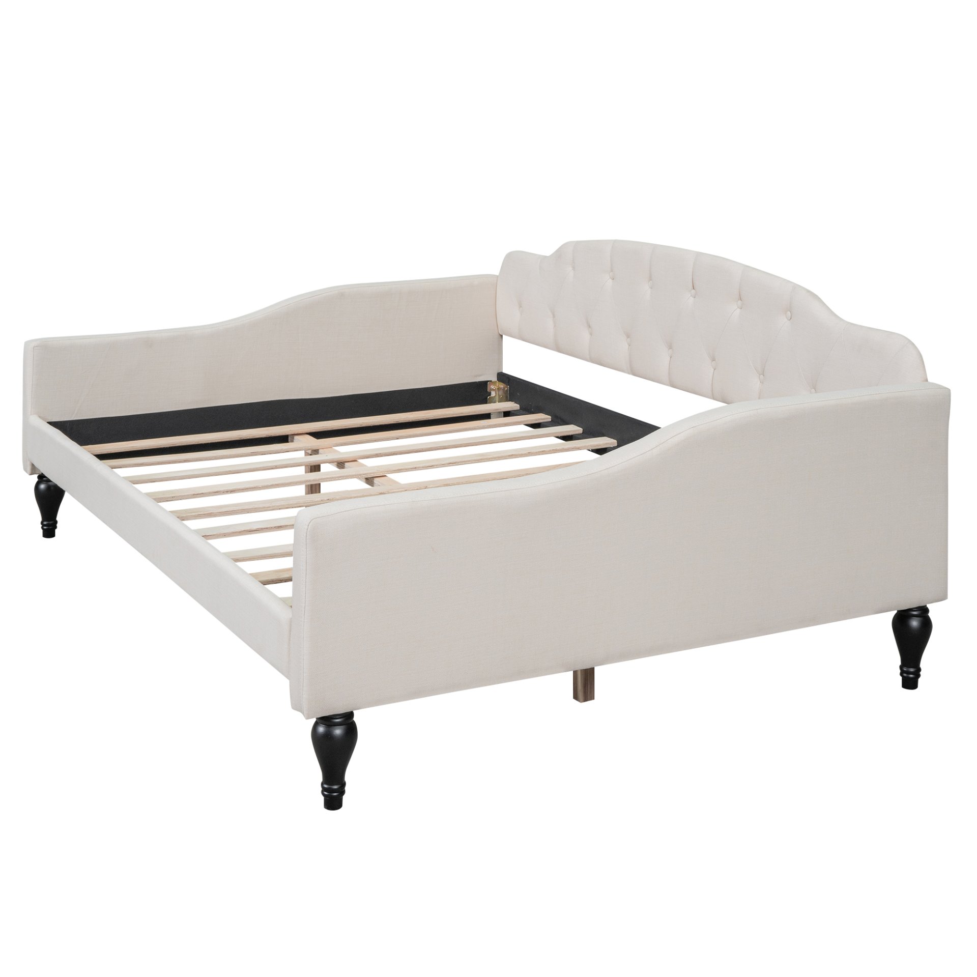 Full Size Upholstered Tufted Daybed - Beige - Image 7