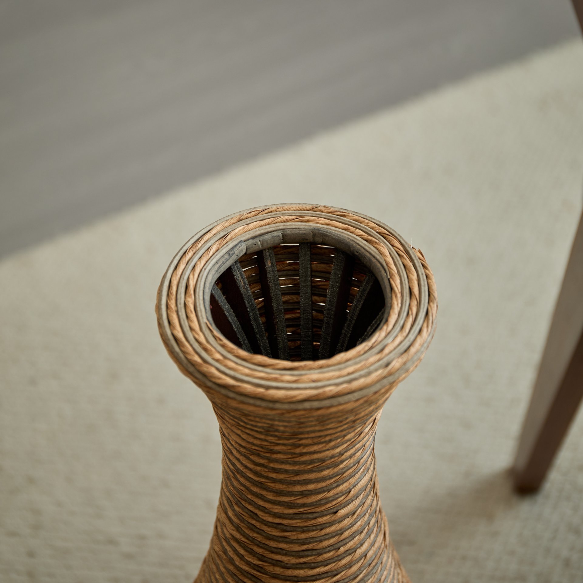 3 Piece Artificial Rattan Floor Vase Set Decorative Accent For Living Room, Hallway & Entryway, Ideal For Dried Or Silk Flower Arrangements - Beige - Image 15