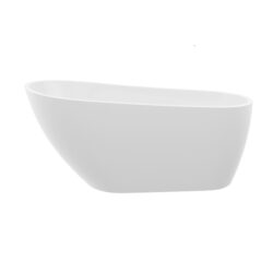 Freestanding Bathtub Glossy With Overflow And Drain - Glossy White