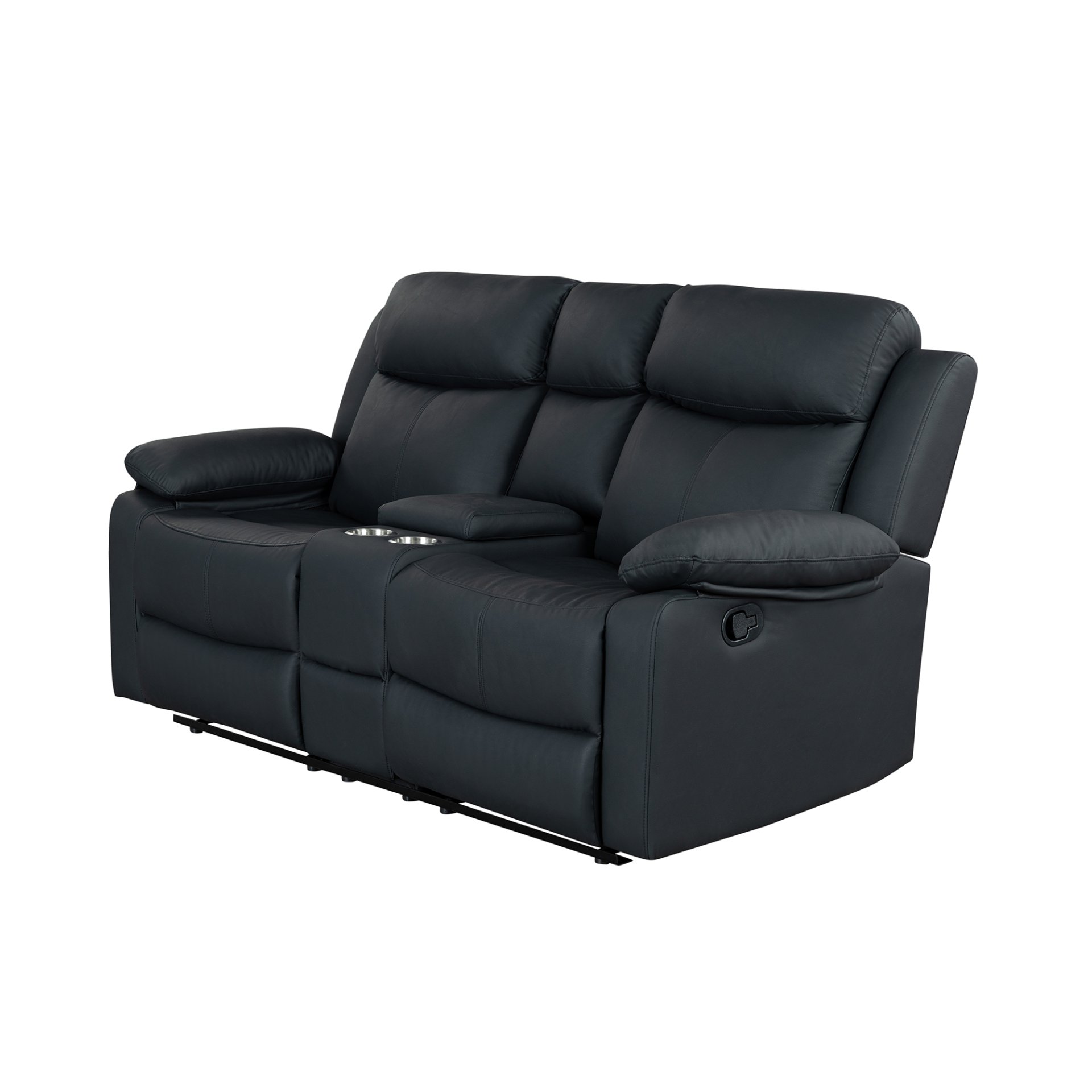 Blanche - Console Reclining Loveseat With LED Lights And Integrated Speakers - Black - Image 4