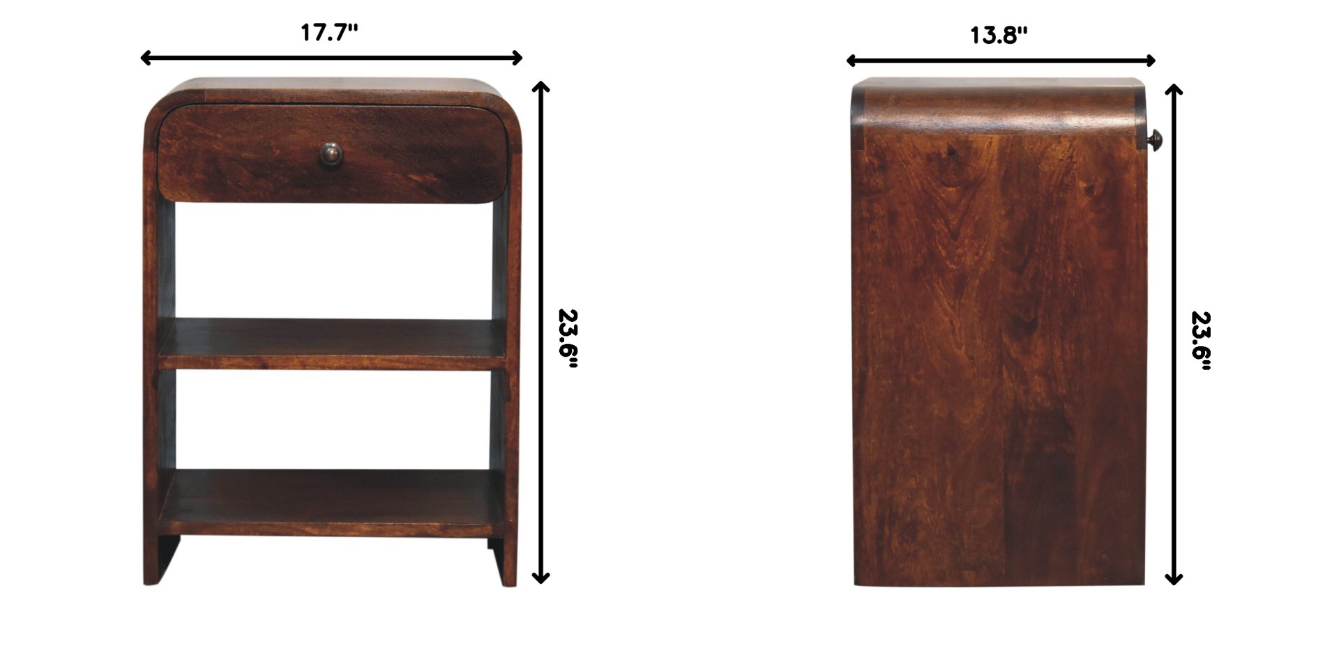 Aspen - Open Bedside Table - Dark Brown - Image 11