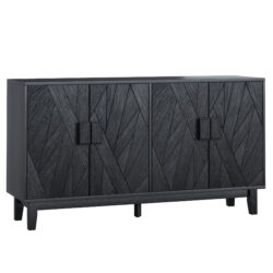 Modern Style Buffet Cabinet, Storage Side Cabinet Buffet Cabinet, Medieval Modern Multifunctional Decorative Cabinet Suitable For Living Room, Dining Room, Entrance, Corridor, Kitchen - Black
