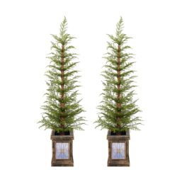 4Ft Pre Lit Artificial Christmas 2 Piece Set - Green