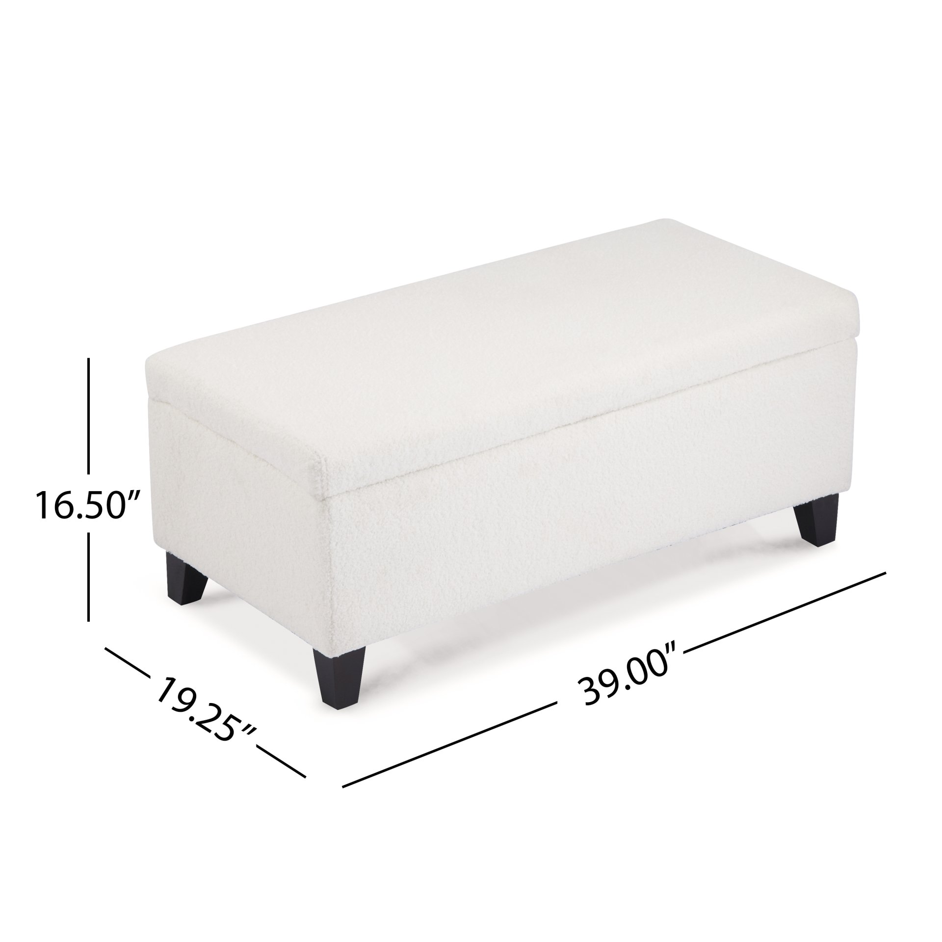 Storage Ottoman With Flip Top Lid - Dark Brown / White - Image 3