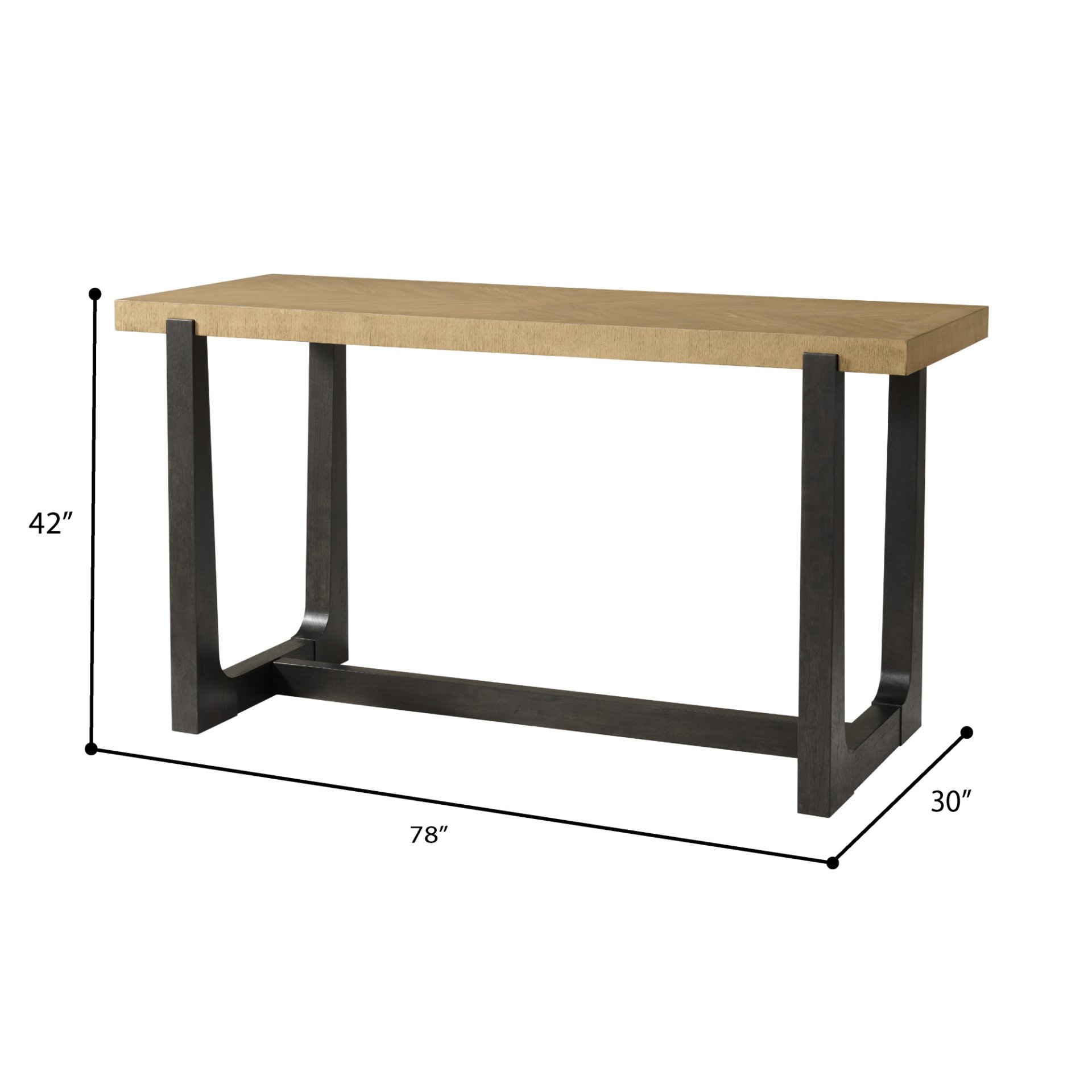 Bar Height Table With Trestle Base - Brown - Image 3