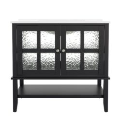 Bathroom Vanity With Sink, Adjustable & Open Shelf, Soft Close Hinges - Black