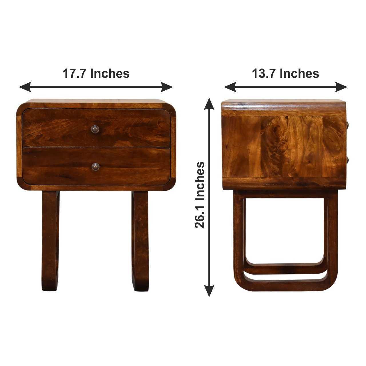 U Curved Nightstand - Brown - Image 10