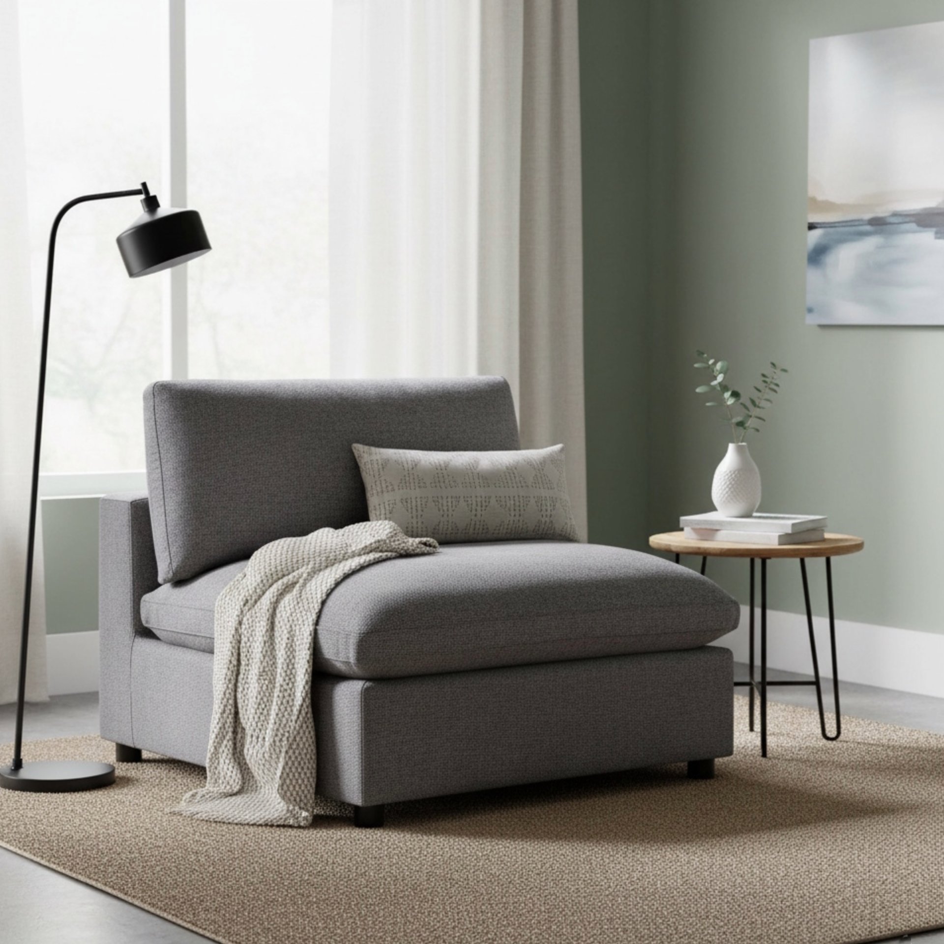 Cassandra - Armless Slipper Chair - Charcoal Gray - Image 2