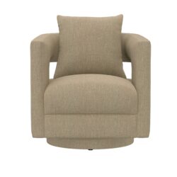Swivel Chair With Fabric Upholstery - Tan