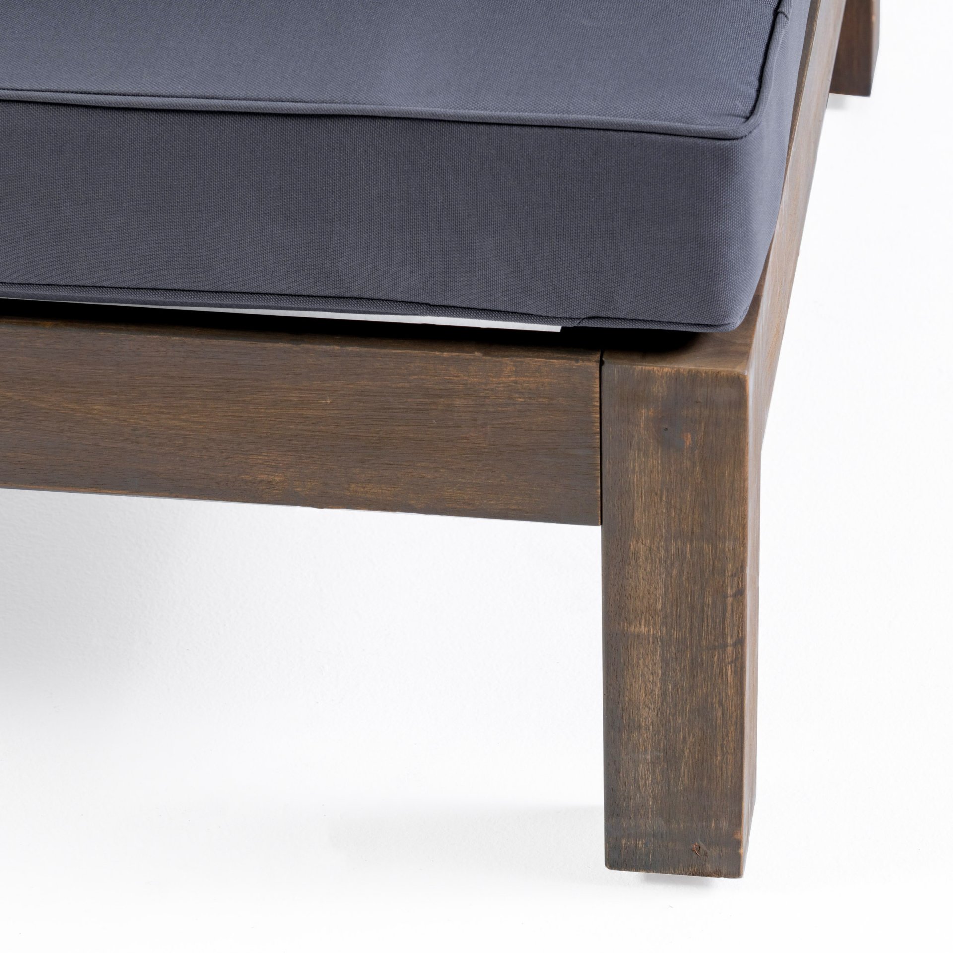 Outdoor Club Chair, Acacia Wood Patio Chair With Fabric Cushion For Backyard, Poolside, Garden Or Porch - Gray - Image 13