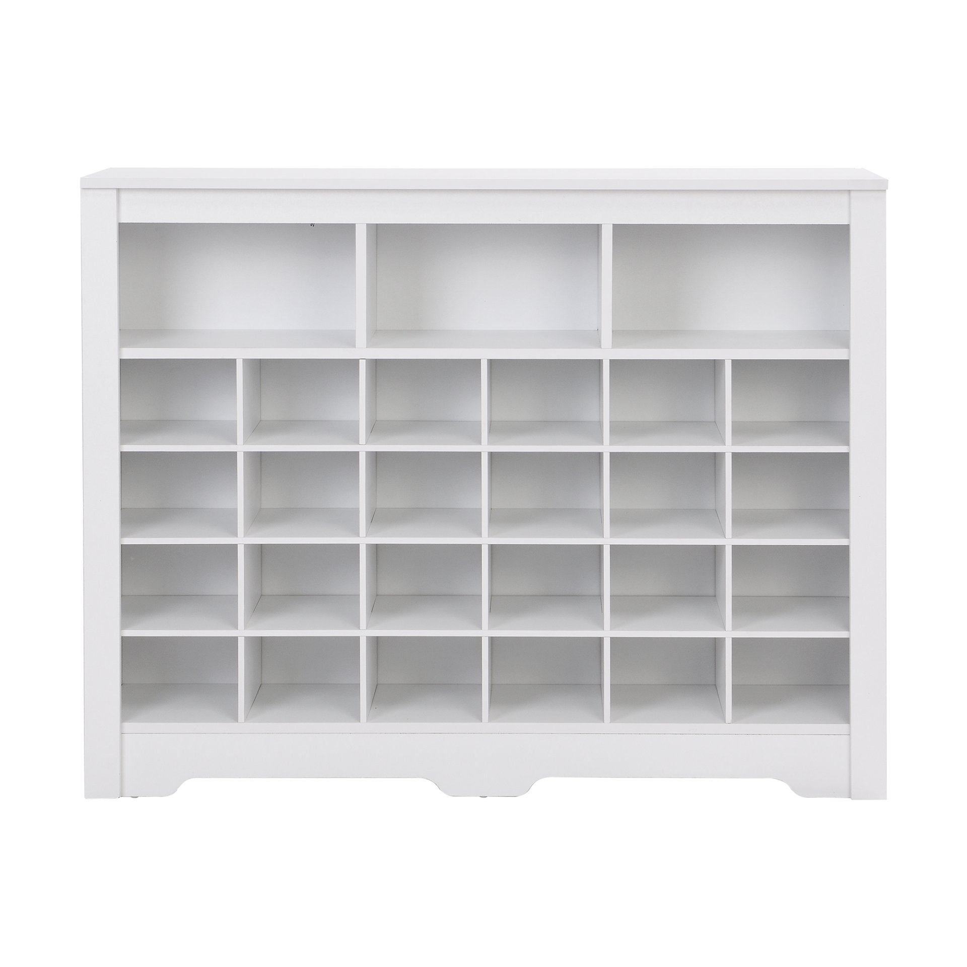 24 Shoe Cubby Console, Shoe Cabinet - White - Image 5