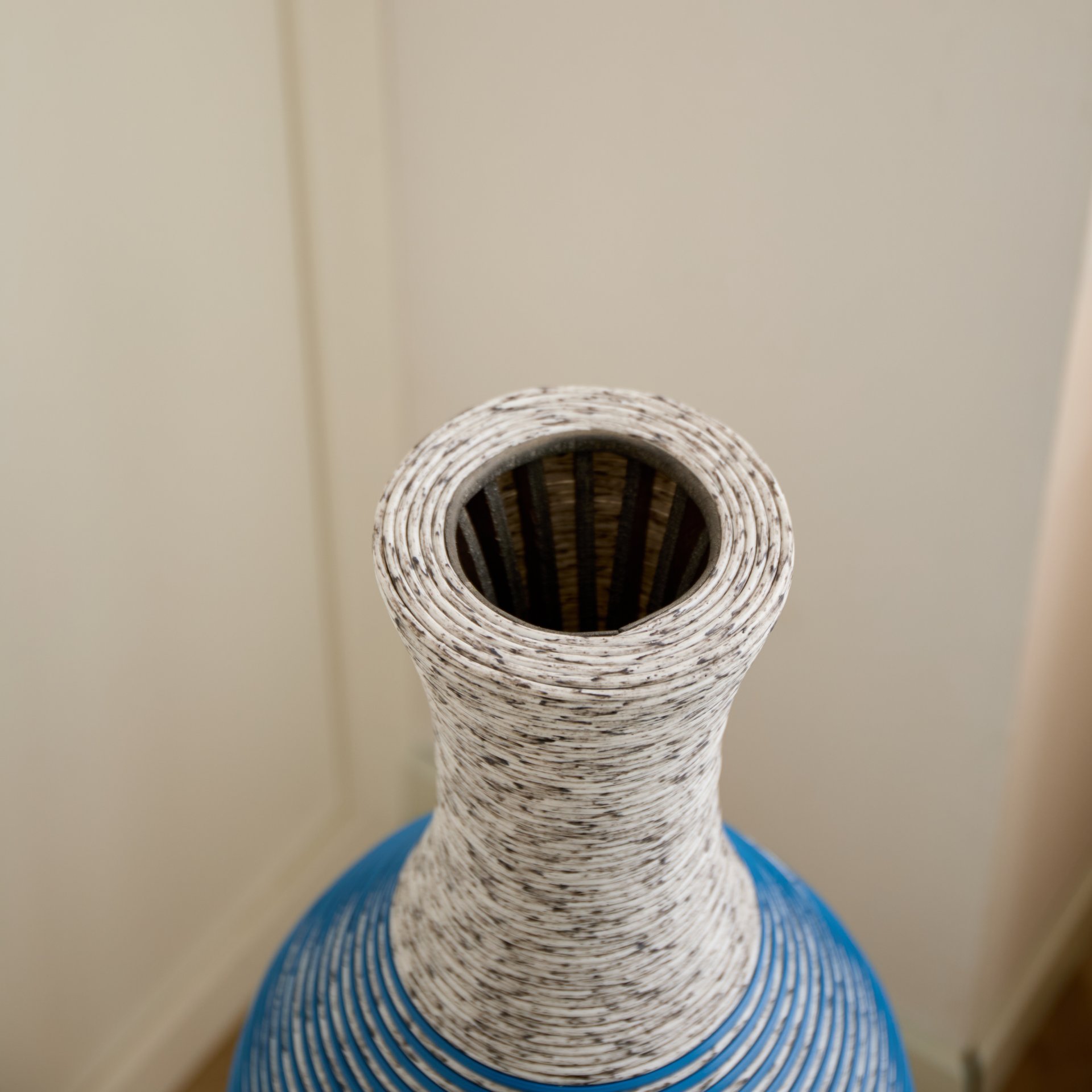 Tall Standing Designer Floor Vase Durable Artificial 2 Tone Ideal Decor Accent For Living Room - Lake Blue - Image 21