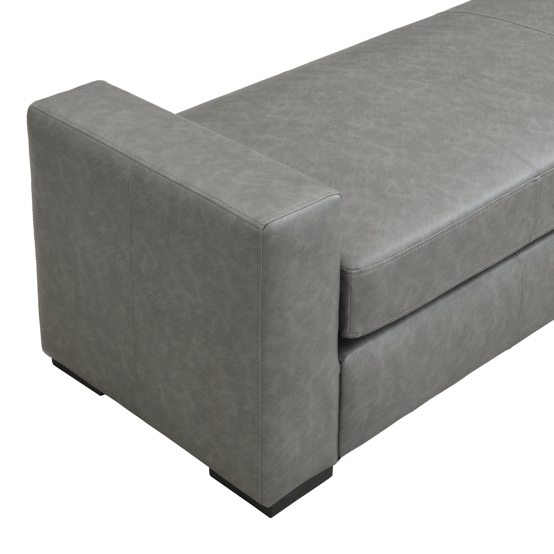 Ottoman With Unique Armrest Design For Living Spaces - Gray - Image 8