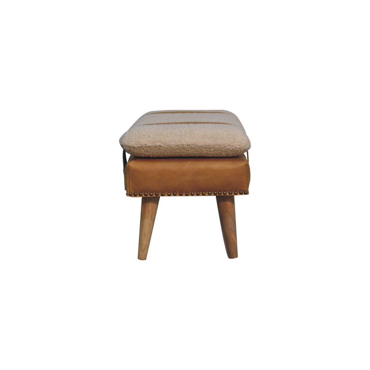 Bouclé Buffalo - Hide Leather Bench - Brown - Image 4