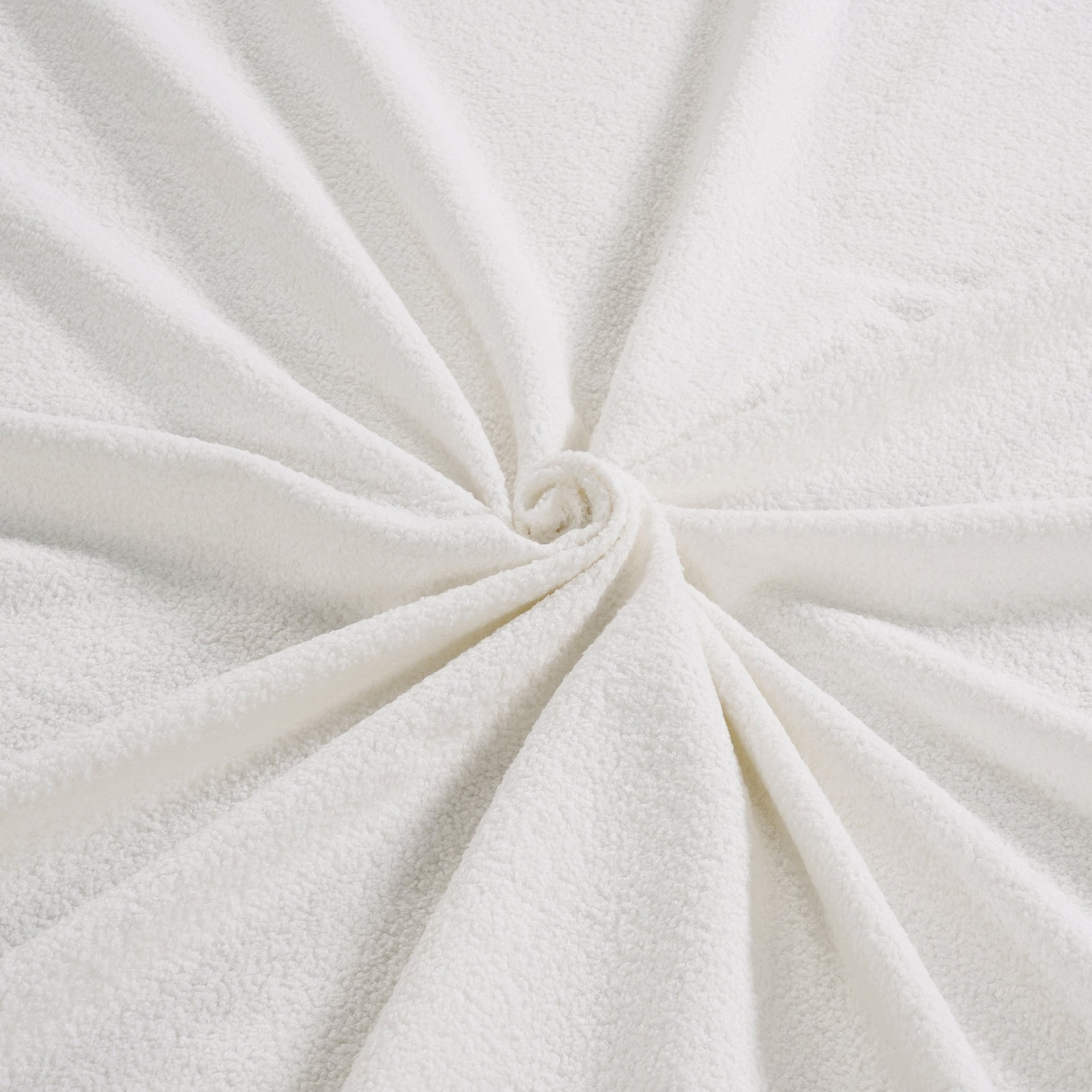 Queen Size Lambswool Petal Headboard Bed Frame With Ambient Light - White - Image 14