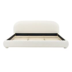 King Size Bed With Curved Headboard - Cream