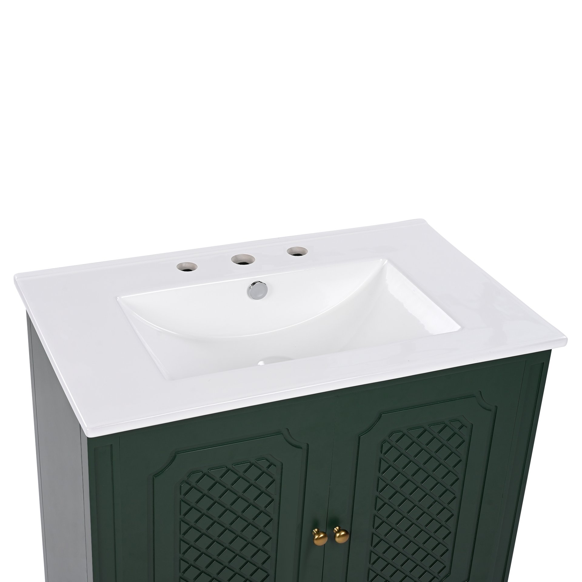 30" Bathroom Vanity With Sink, Soft Closing Door, Multi Functional Storage - Green - Image 25