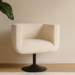 Boucle Swivel Chair - Cream
