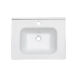 Rectangular Single Vanity Top With 1 Faucet Hole And Overflow Ceramic - White