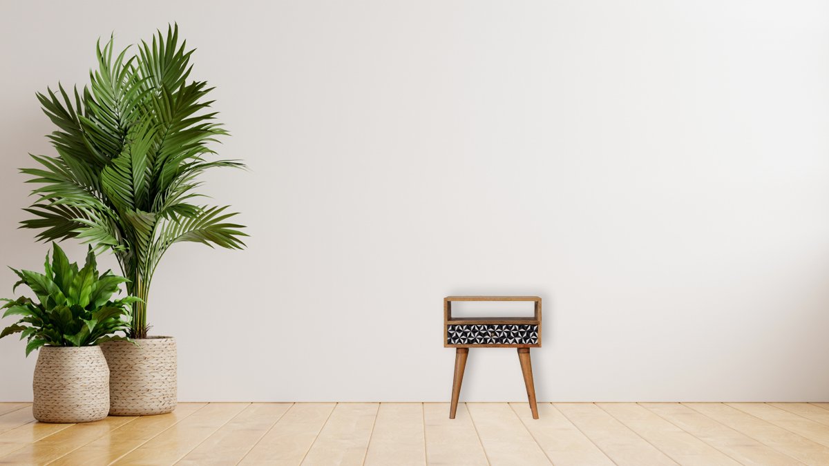 Mosaic Nightstand, 1 Drawer - Oak - Image 10