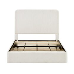 Canter King Size Tall Headboard Upholstered Bed - White